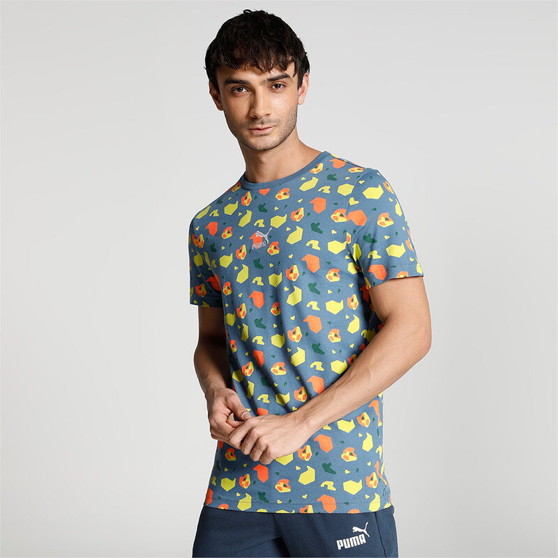 

Men's PUMA All Over Print Crew-Neck Slim Fit T-Shirt