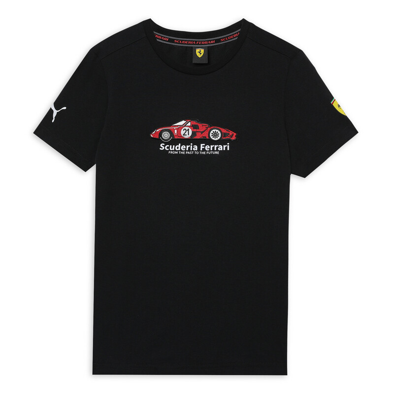 PUMA Scuderia Ferrari Youth Motorsport Tee in Black size 9-10Y