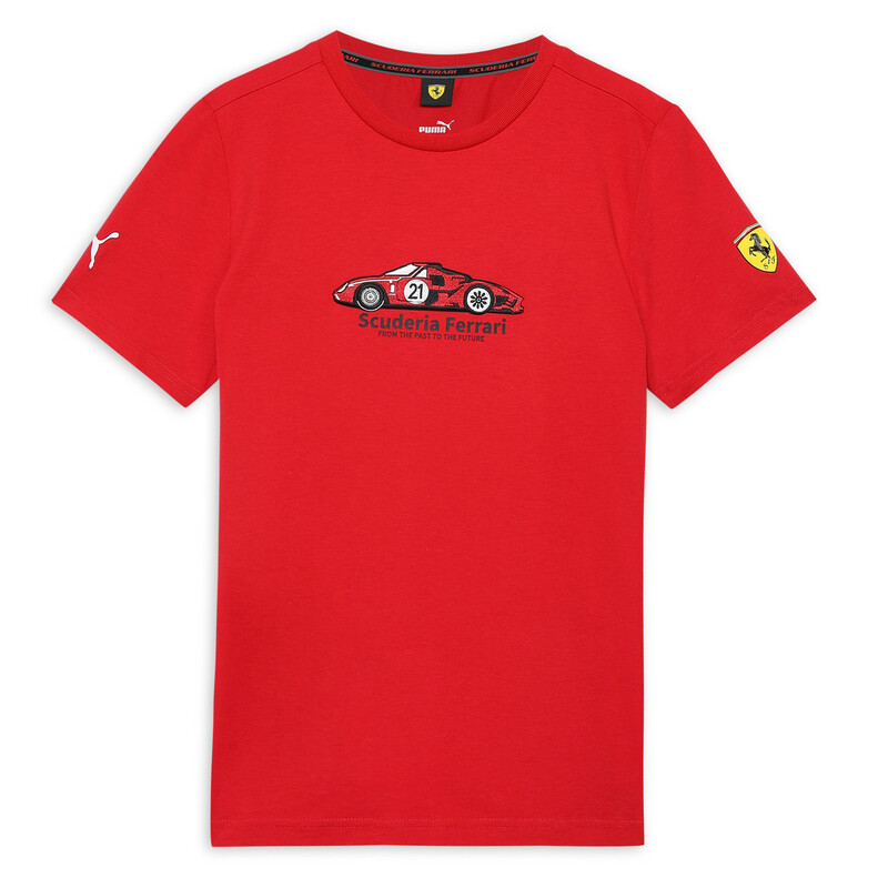 PUMA Scuderia Ferrari Youth Motorsport Tee in Red size 11-12Y
