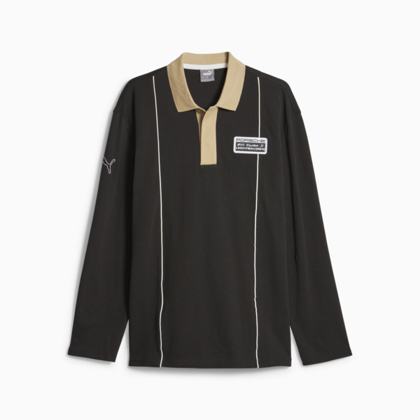 Porsche Legacy Statement Long Sleeve Polo, PUMA Black, large-ZAF