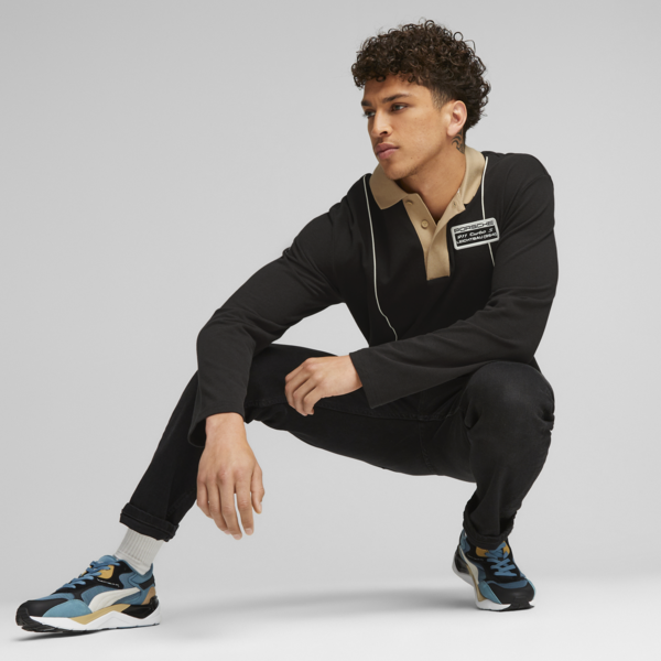 Porsche Legacy Statement Long Sleeve Polo, PUMA Black, large-ZAF