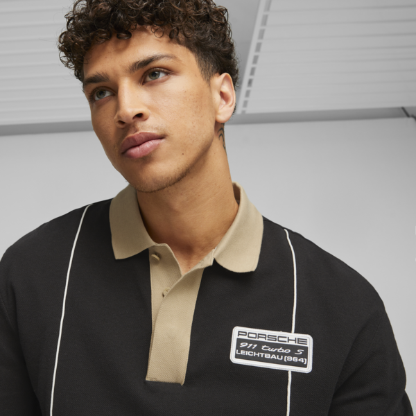 Porsche Legacy Statement Long Sleeve Polo, PUMA Black, large-ZAF