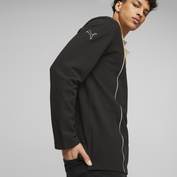 Porsche Legacy Statement Long Sleeve Polo, PUMA Black, large-ZAF