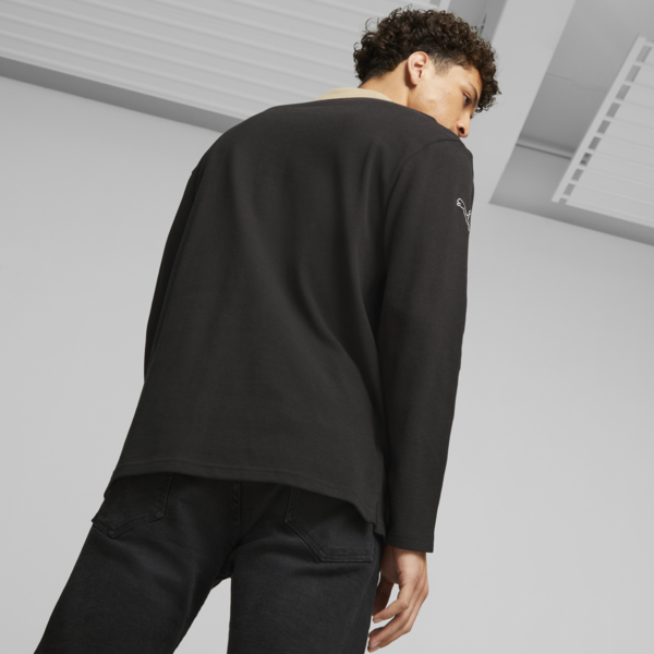 Porsche Legacy Statement Long Sleeve Polo, PUMA Black, large-ZAF