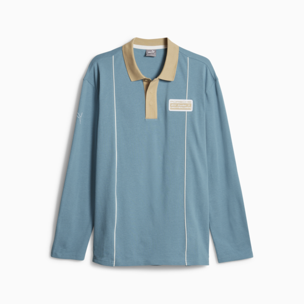 Porsche Legacy Statement Long Sleeve Polo, Bold Blue, large-ZAF