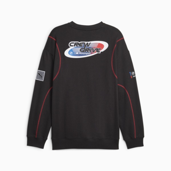 BMW M Motorsport Garage Crew Men's Sweatshirt, PUMA Black, large-ZAF