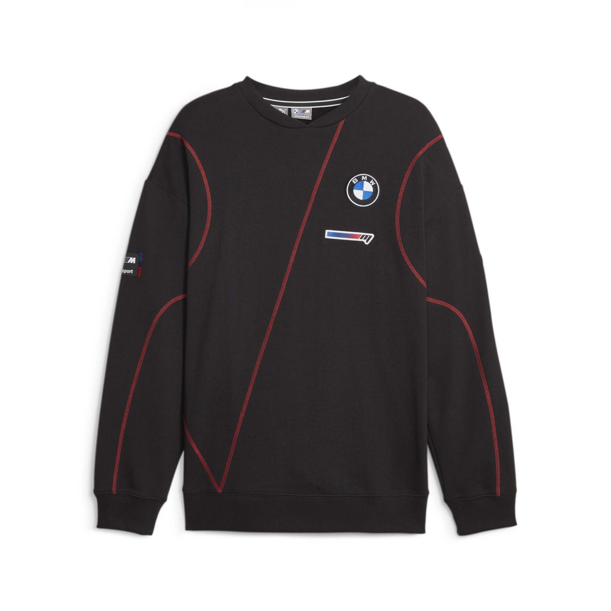 Men's PUMA BMW M Motorsport Garage Crew Sweatshirt In Black, Size Small