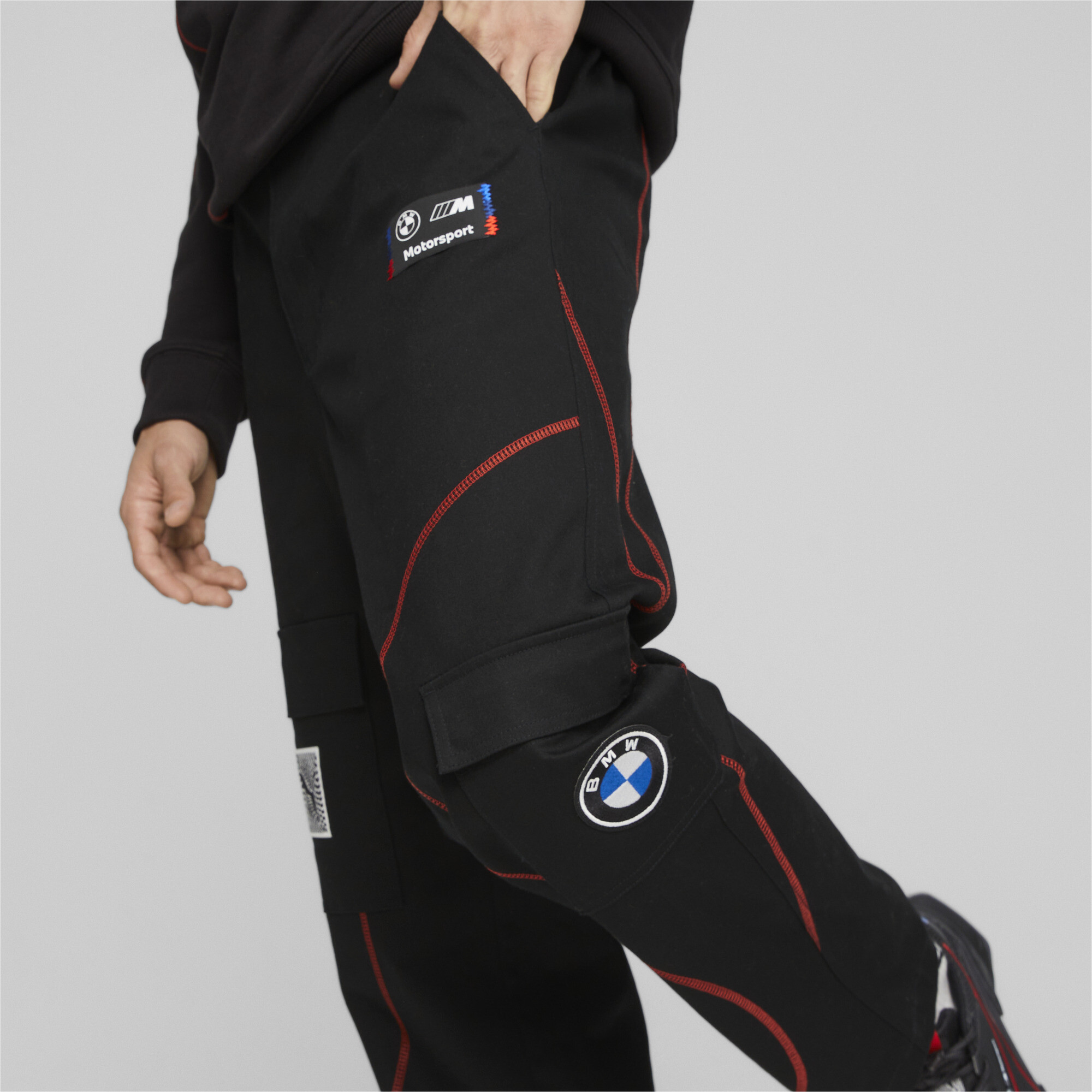 Men's PUMA BMW M Motorsport Garage Crew Pants In Black, Size Medium