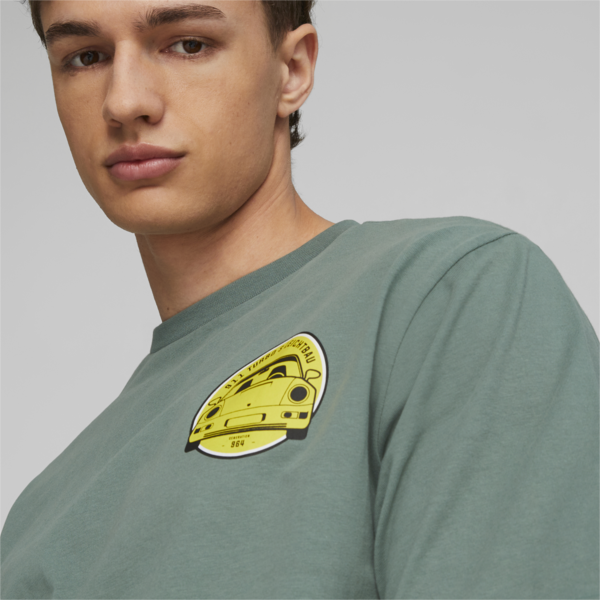 Porsche Legacy Garage Crew Men's Tee, Eucalyptus, large-ZAF