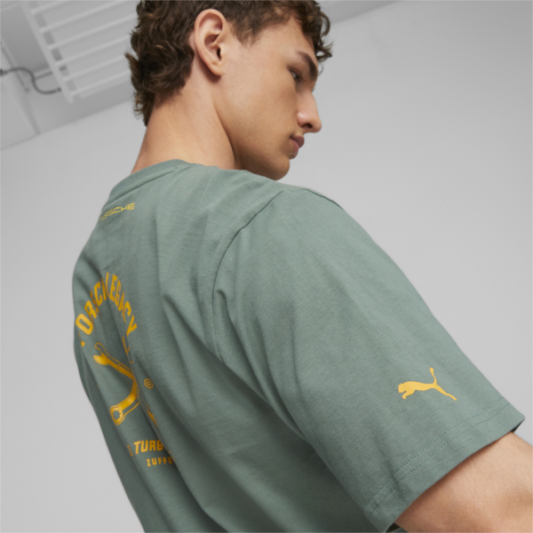 Porsche Legacy Garage Crew Men's Tee, Eucalyptus, large-ZAF