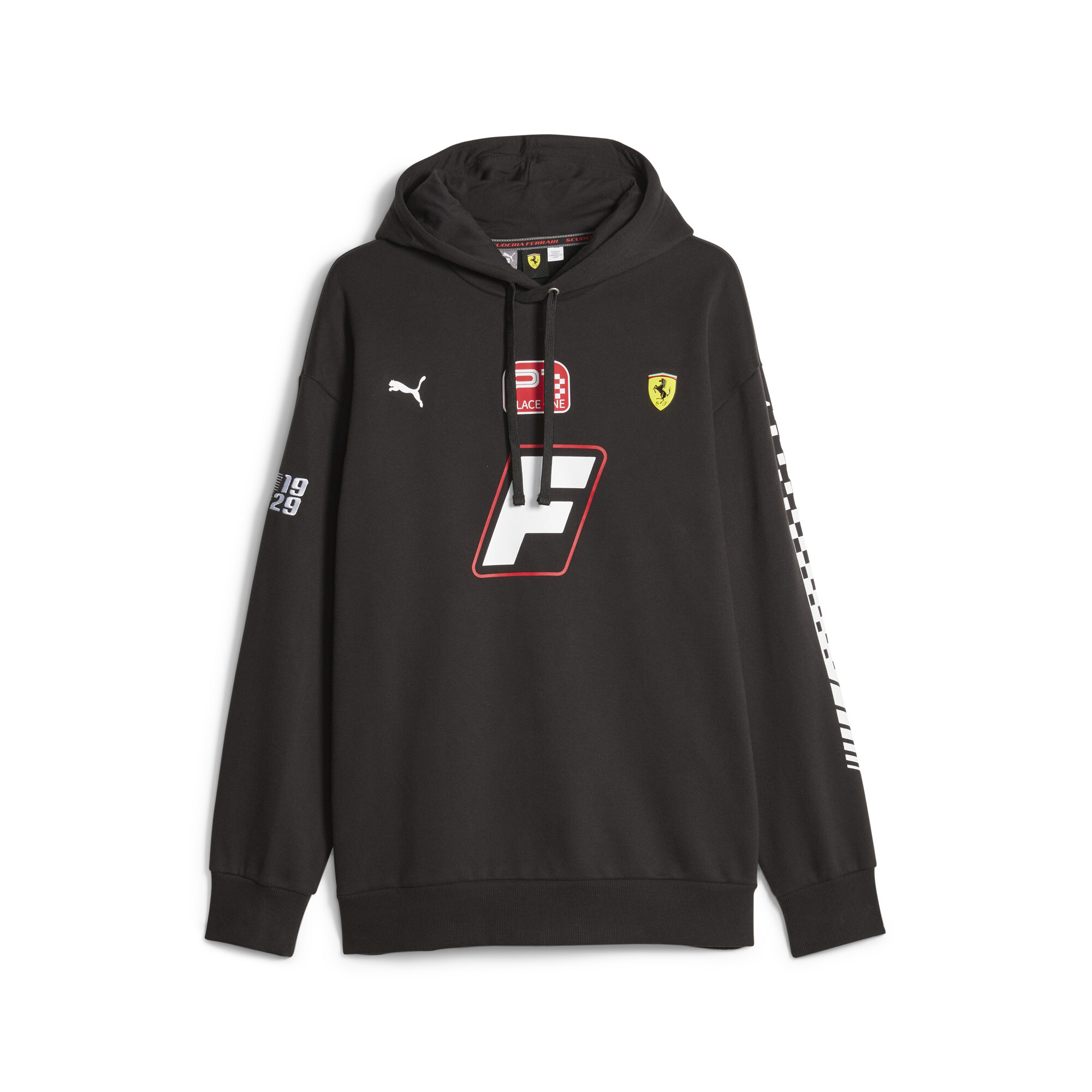 Men's PUMA Scuderia Ferrari Race Garage Crew Hoodie In Black, Size Small, Cotton