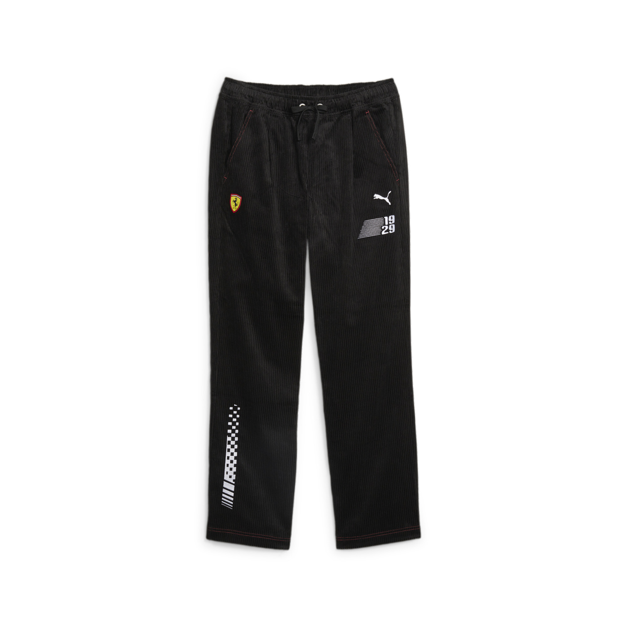 Men's PUMA Scuderia Ferrari Race Garage Crew Pants In Black, Size Large, Cotton