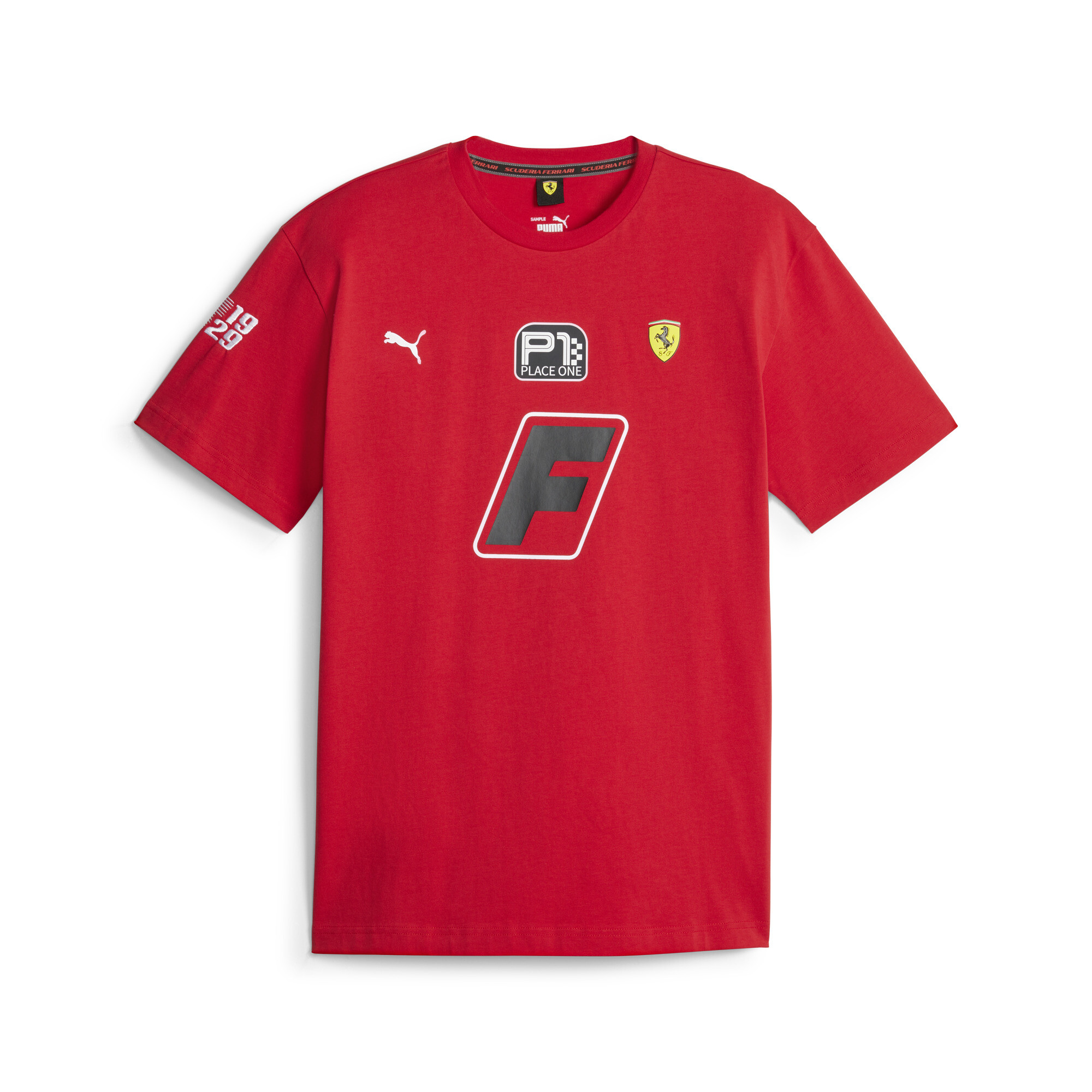 Men's PUMA Scuderia Ferrari Race Garage Crew T-Shirt In Red, Size Large, Cotton