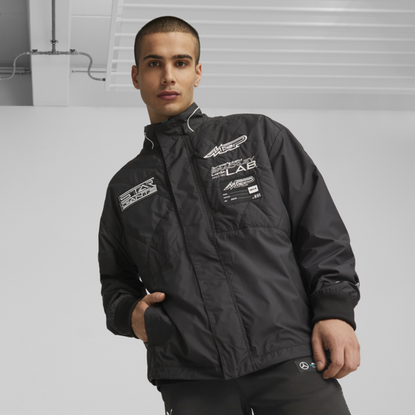 Mercedes-AMG Petronas Motorsport Garage Crew Men's Jacket, PUMA Black, large-ZAF
