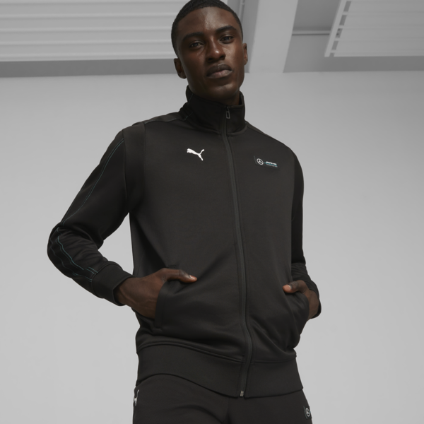Mercedes-AMG PETRONAS Men's MT7 Motorsport Track Jacket, PUMA Black, large-ZAF