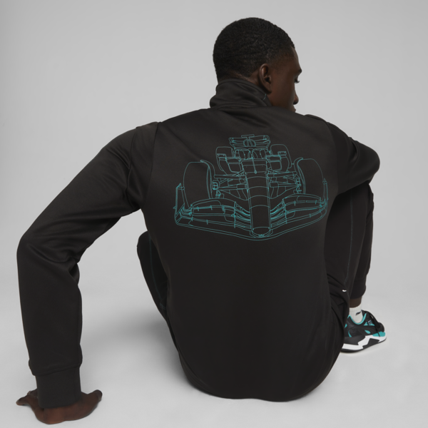 Mercedes-AMG PETRONAS Men's MT7 Motorsport Track Jacket, PUMA Black, large-ZAF