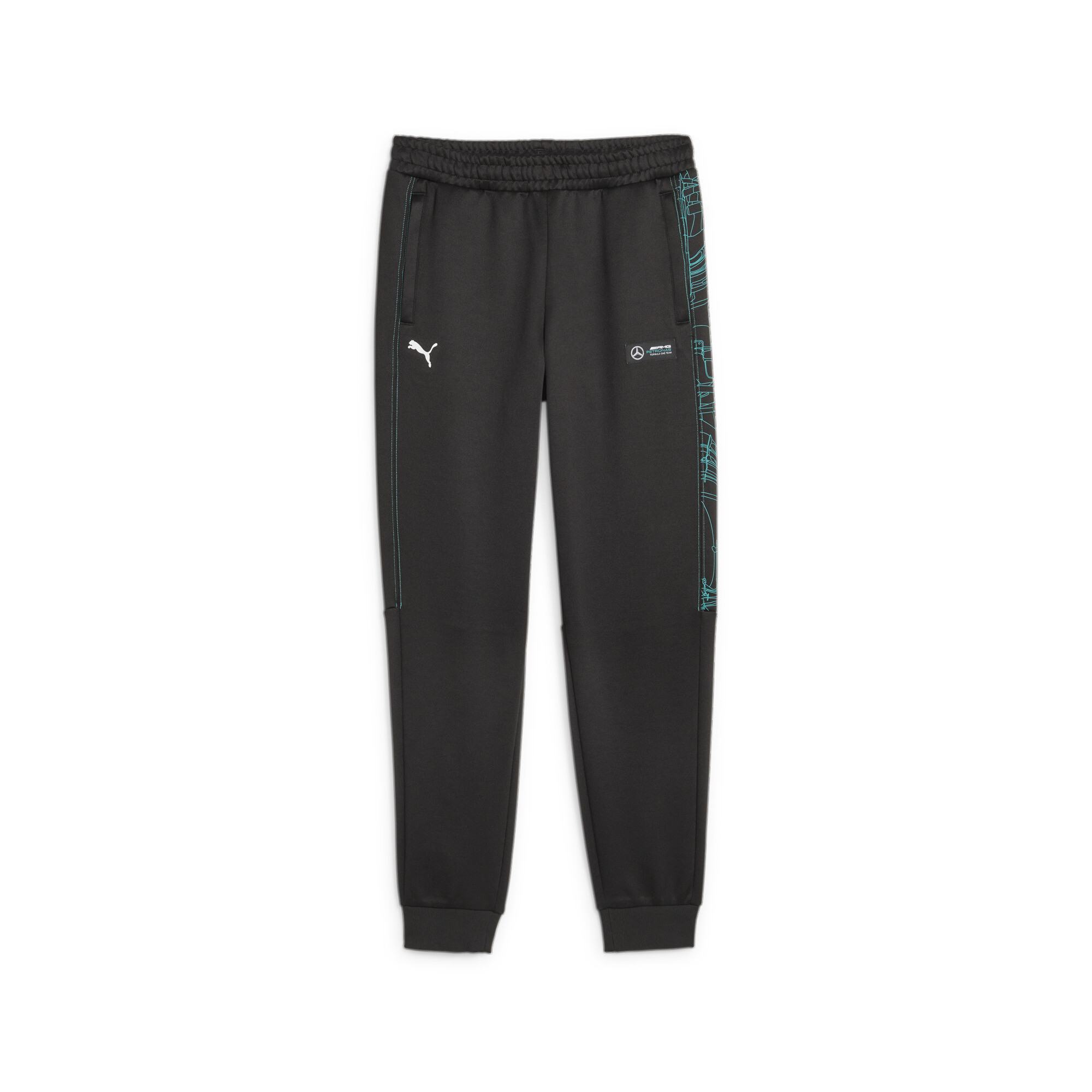 Men's PUMA Mercedes-AMG PETRONAS MT7 Regular Motorsport Track Pants In Black, Size XS