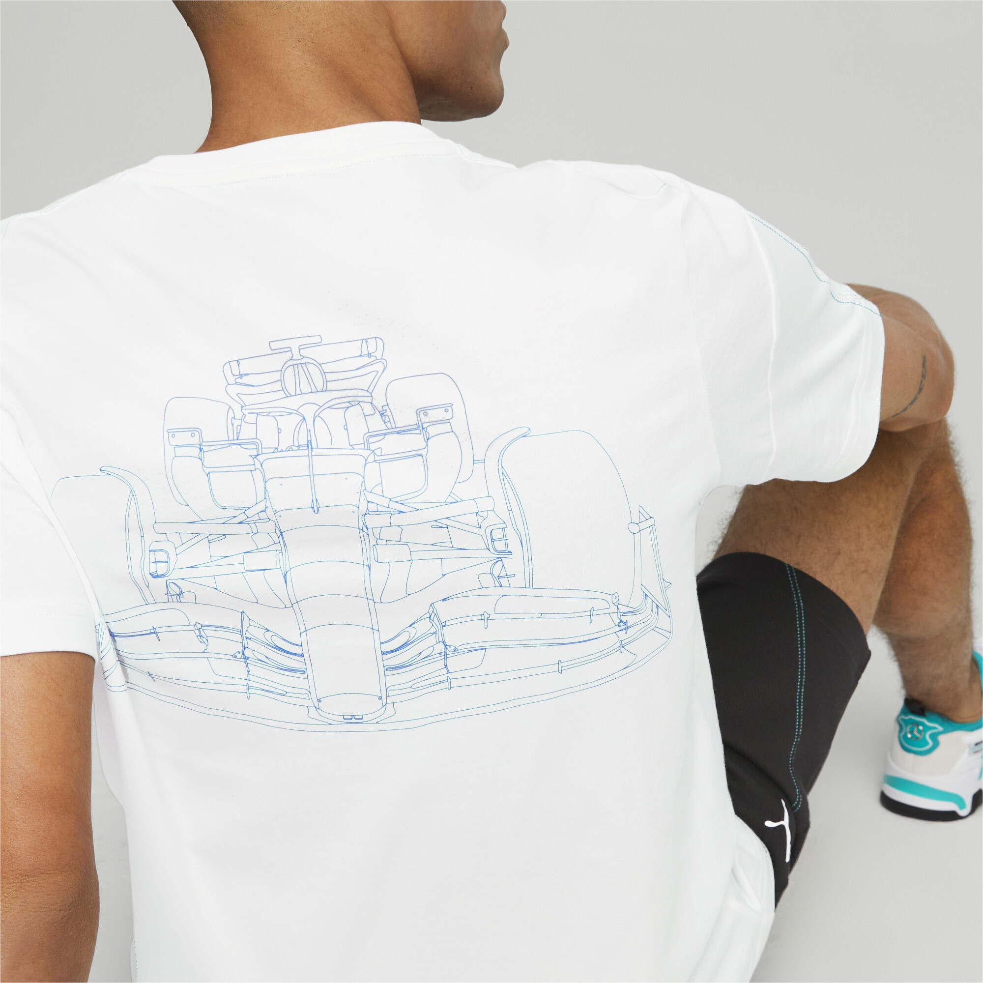 Men's PUMA Mercedes-AMG PETRONAS MT7 T-Shirt In White, Size Small