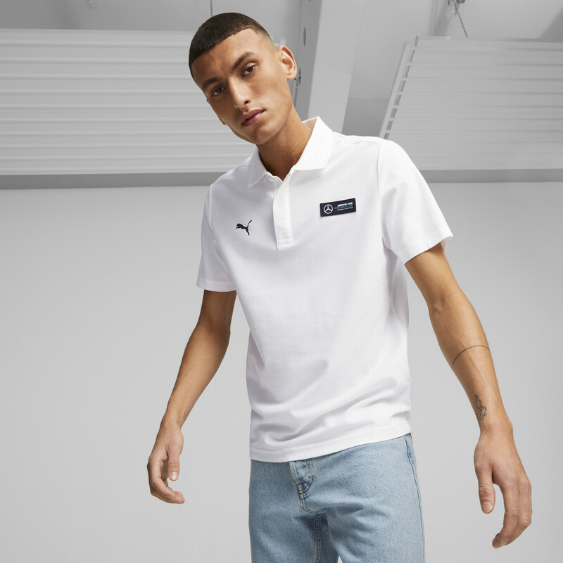 Men's PUMA Mercedes-AMG PETRONAS Motorsport Polo, White