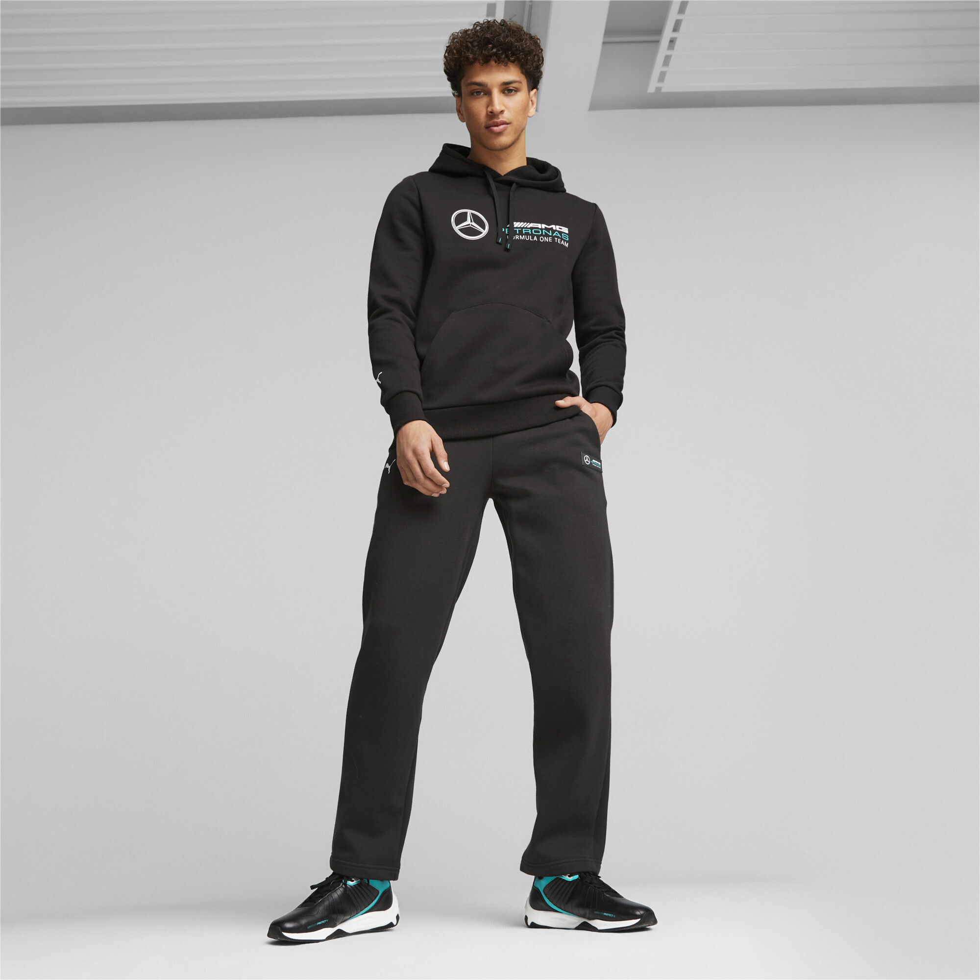 Men's Puma Mercedes-AMG PETRONAS's Motorsport Hoodie, Black, Size XXL, Clothing