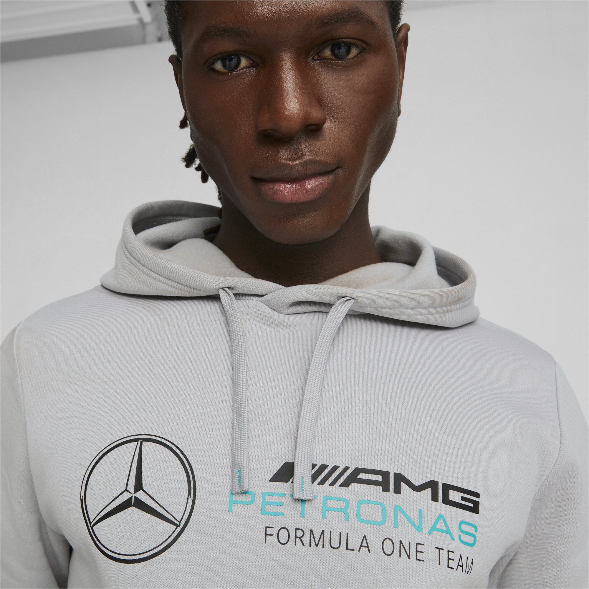 Men's Puma Mercedes-AMG PETRONAS's Motorsport Hoodie, Gray, Size L, Clothing