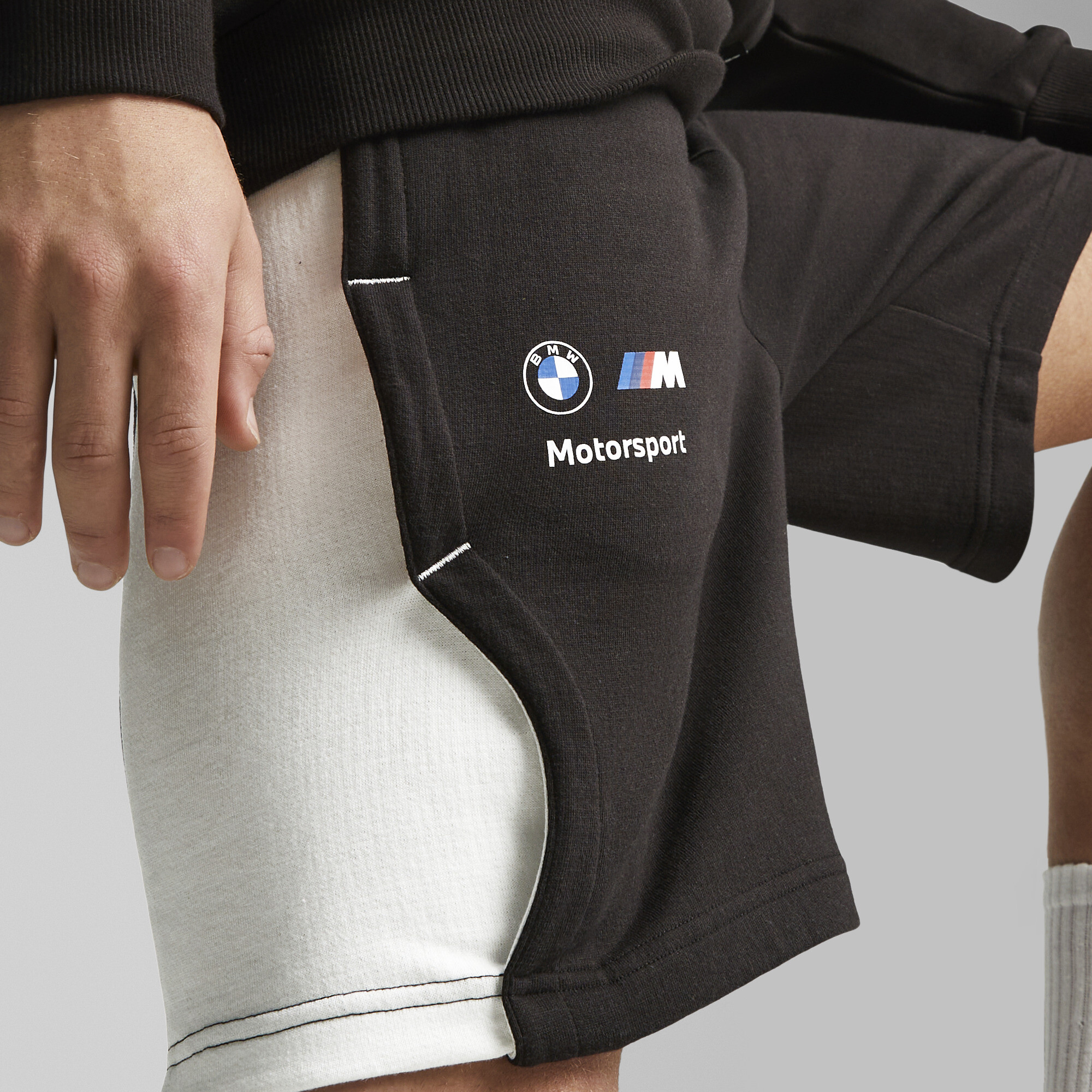 Men's PUMA BMW M Motorsport Sweat Shorts In Black, Size XS, Cotton