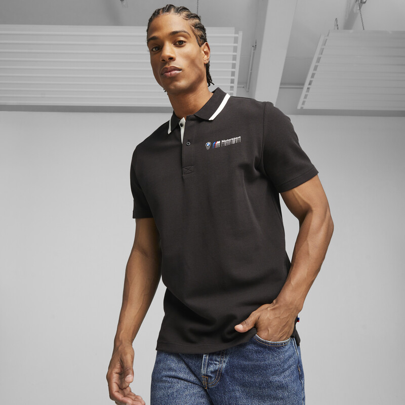 Men's PUMA BMW M Motorsport Cotton Polo in Black size S