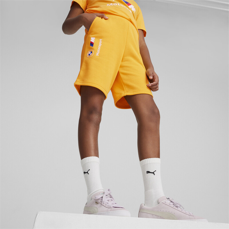 PUMA BMW M Motorsport Youth Shorts in Sun Stream size 9-10Y