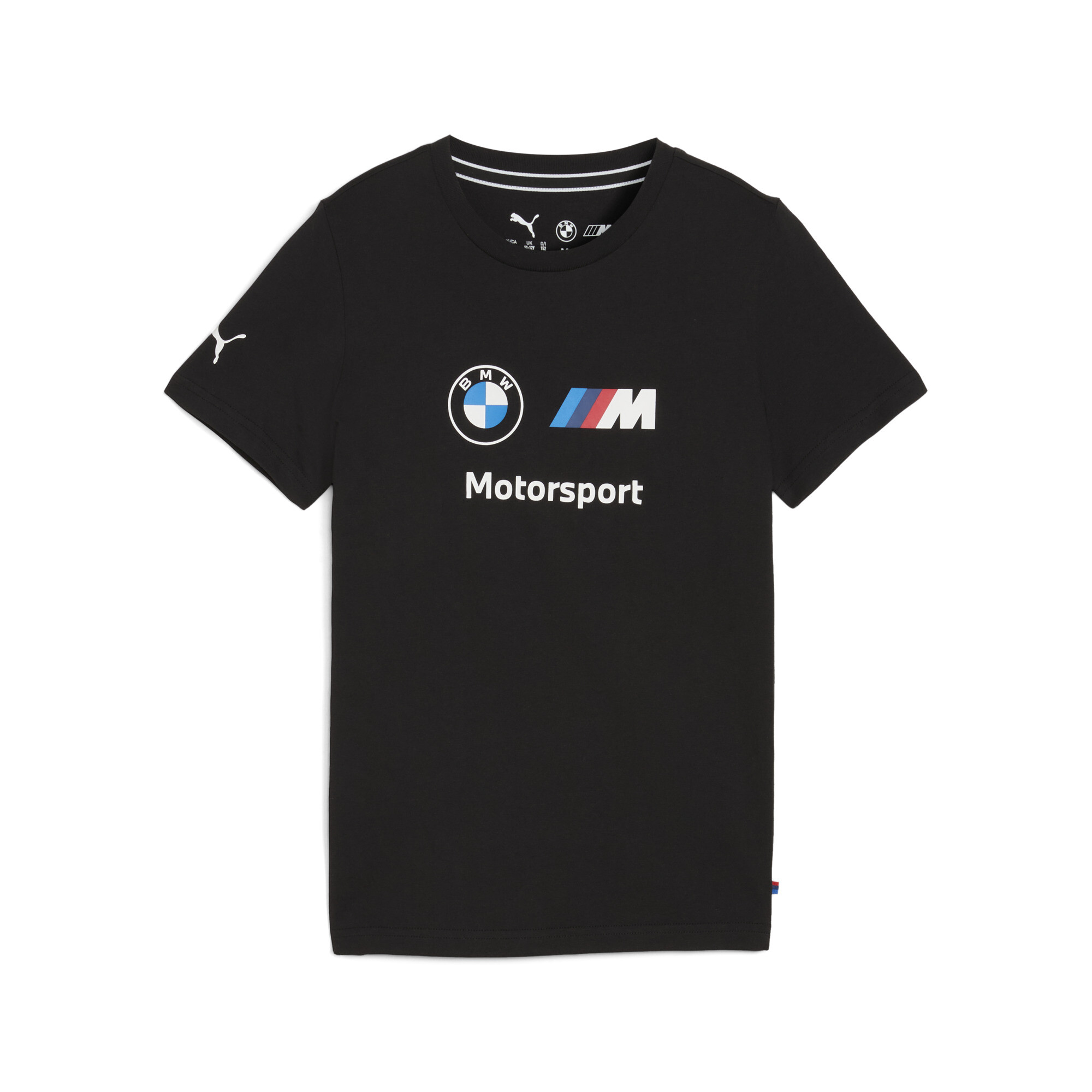 Puma BMW M Motorsport Essentials Logo T-Shirt, Black, Size 7-8Y, Clothing