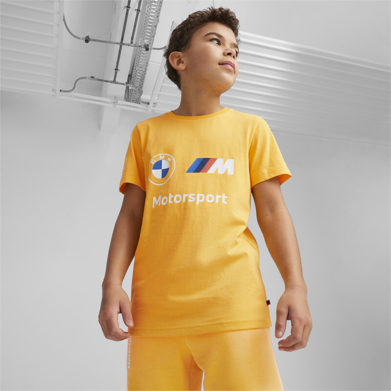 PUMA BMW M Motorsport Youth Logo Tee in Sun Stream size 9-10Y