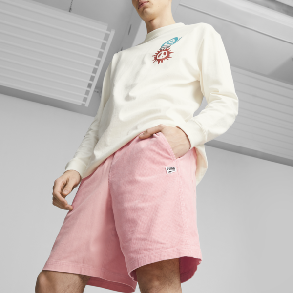 Downtown Men's Relaxed Corduroy Shorts, Peach Smoothie, large-ZAF