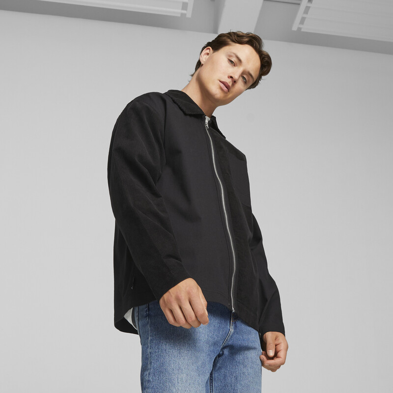 Men's PUMA DOWNTOWN Corduroy Shirt in Black size L