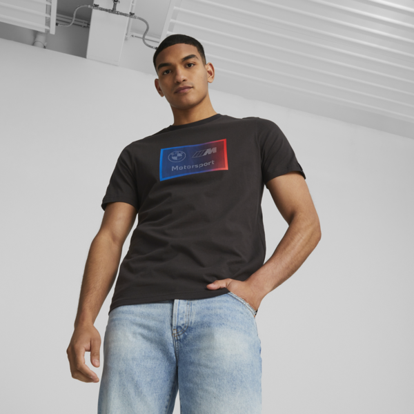BMW M Motorsport Men's Logo Tee, PUMA Black, large-ZAF