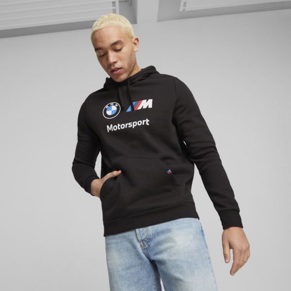 BMW M Motorsport Men's Fleece Hoodie, PUMA Black, large-ZAF