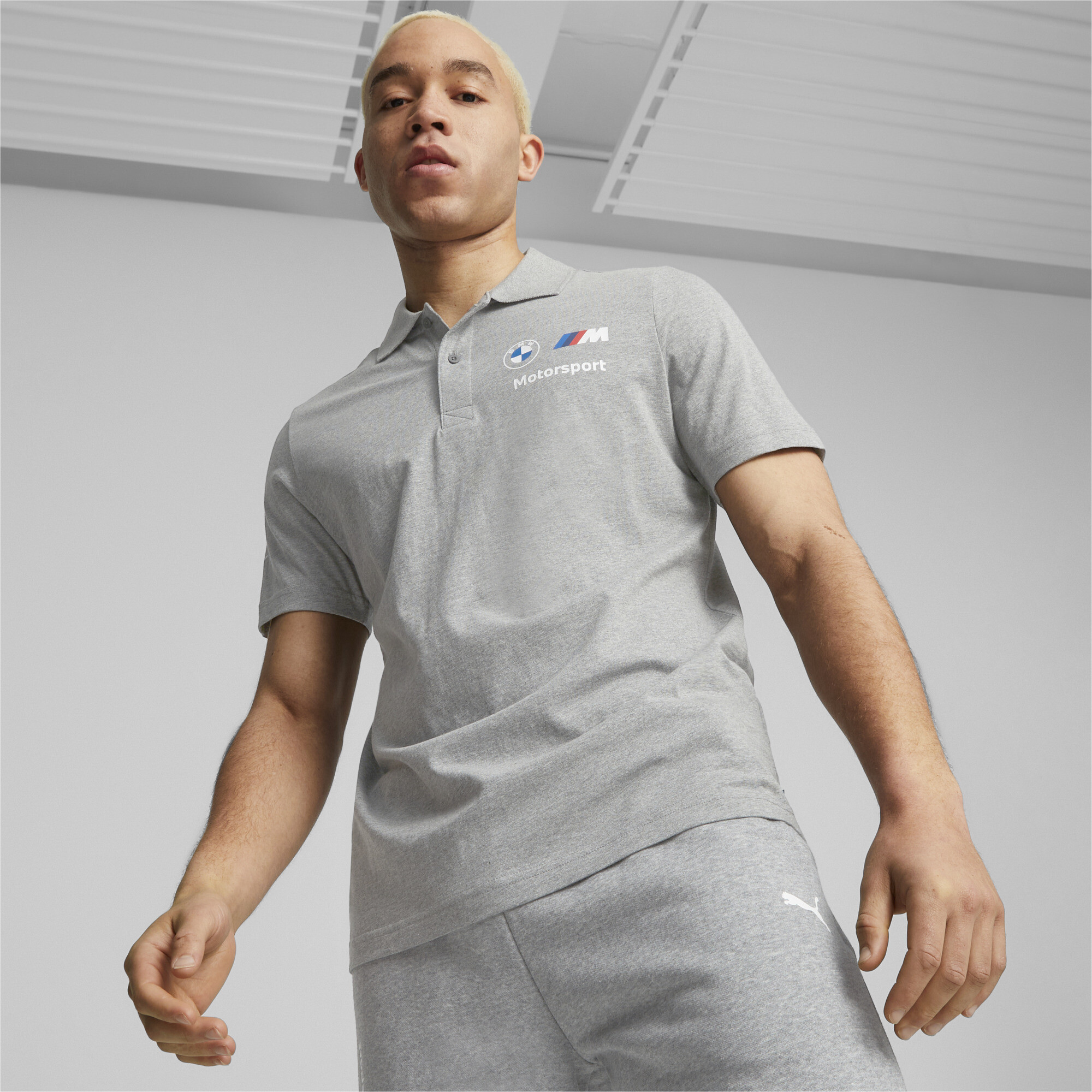 Puma Bmw M Motorsport Men's Polo Shirt In Gray