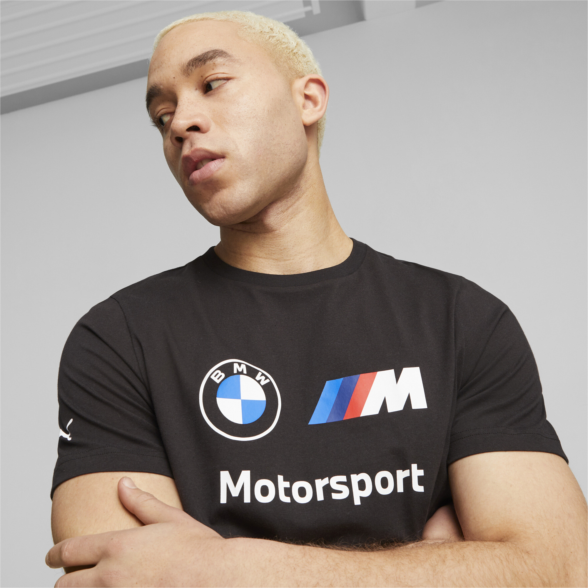 Men's PUMA BMW M Motorsport ESS Logo T-Shirt In Black, Size XS
