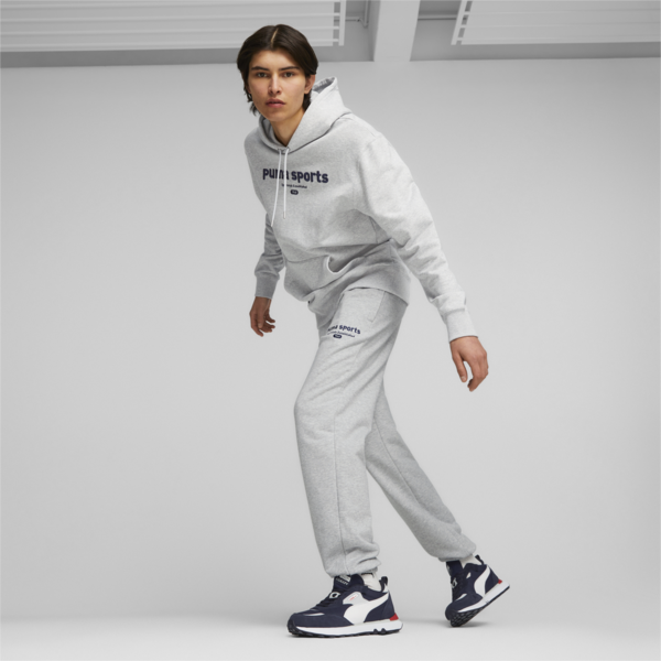 Buzo con capucha para hombre PUMA TEAM, Light Gray Heather, large-ARG