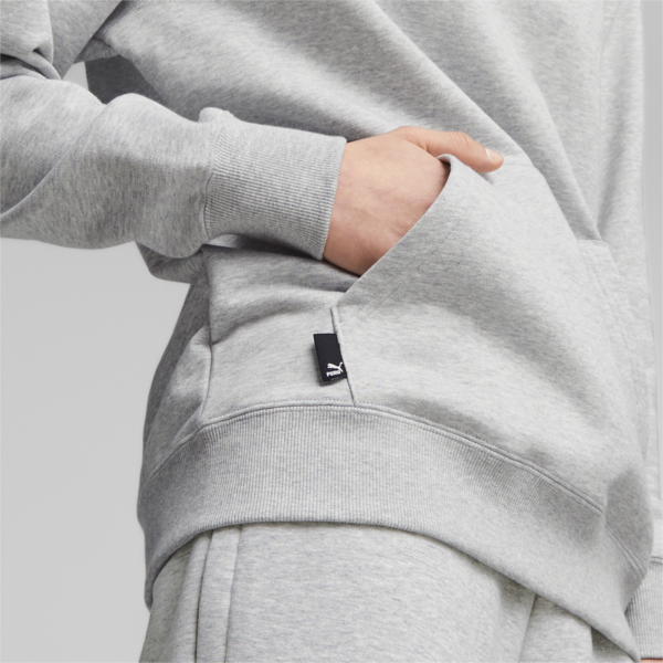 Buzo con capucha para hombre PUMA TEAM, Light Gray Heather, large-ARG