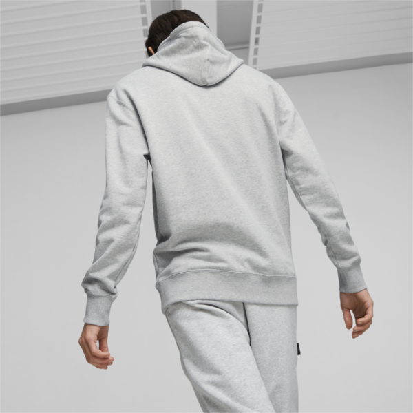 Buzo con capucha para hombre PUMA TEAM, Light Gray Heather, large-ARG