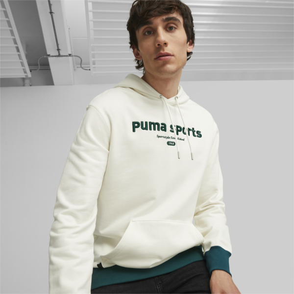 Buzo con capucha para hombre PUMA TEAM, Warm White, large-ARG