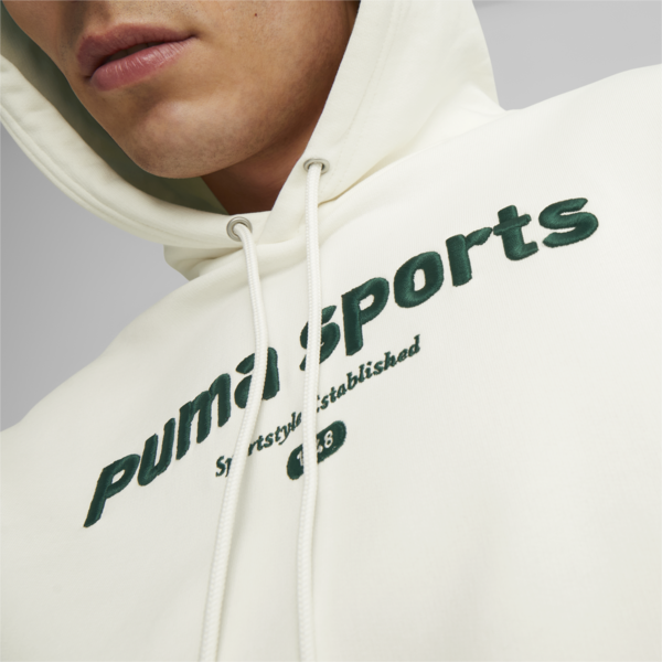 Buzo con capucha para hombre PUMA TEAM, Warm White, large-ARG