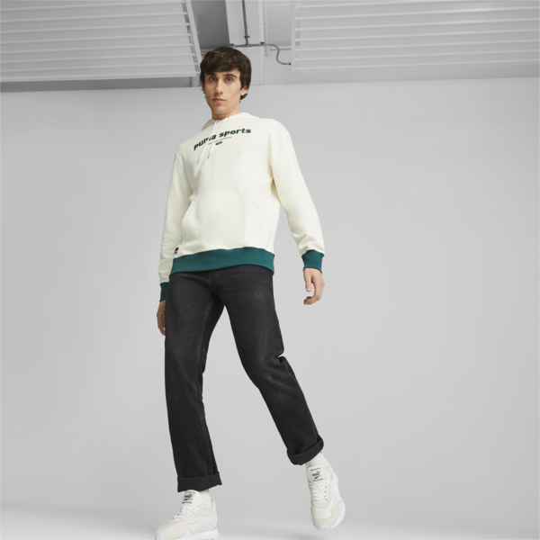 Buzo con capucha para hombre PUMA TEAM, Warm White, large-ARG