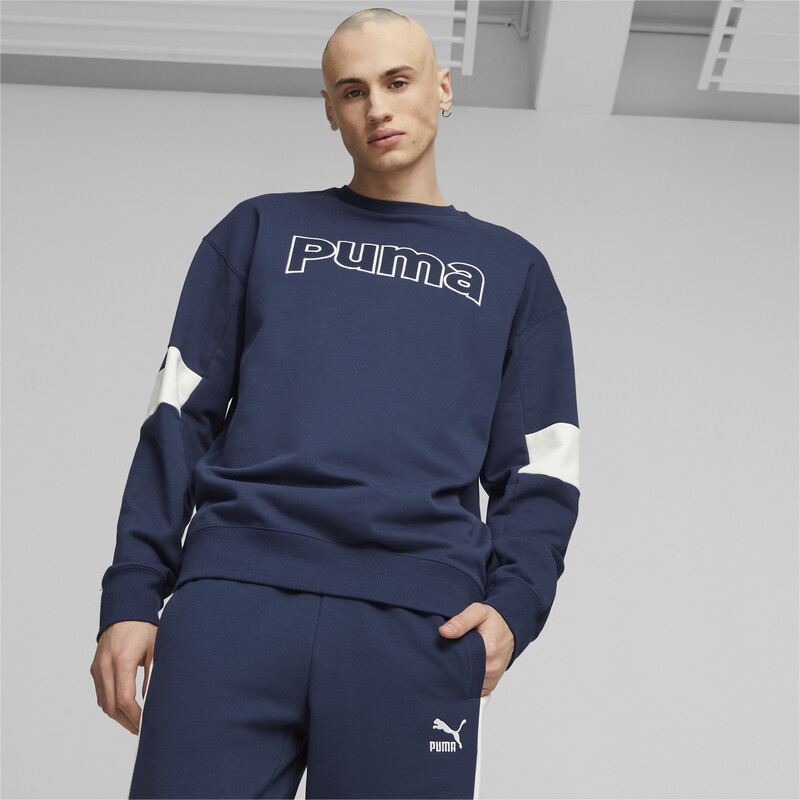 

Men's PUMA TEAM Relaxed Fit Sweatshirt, Black/blue