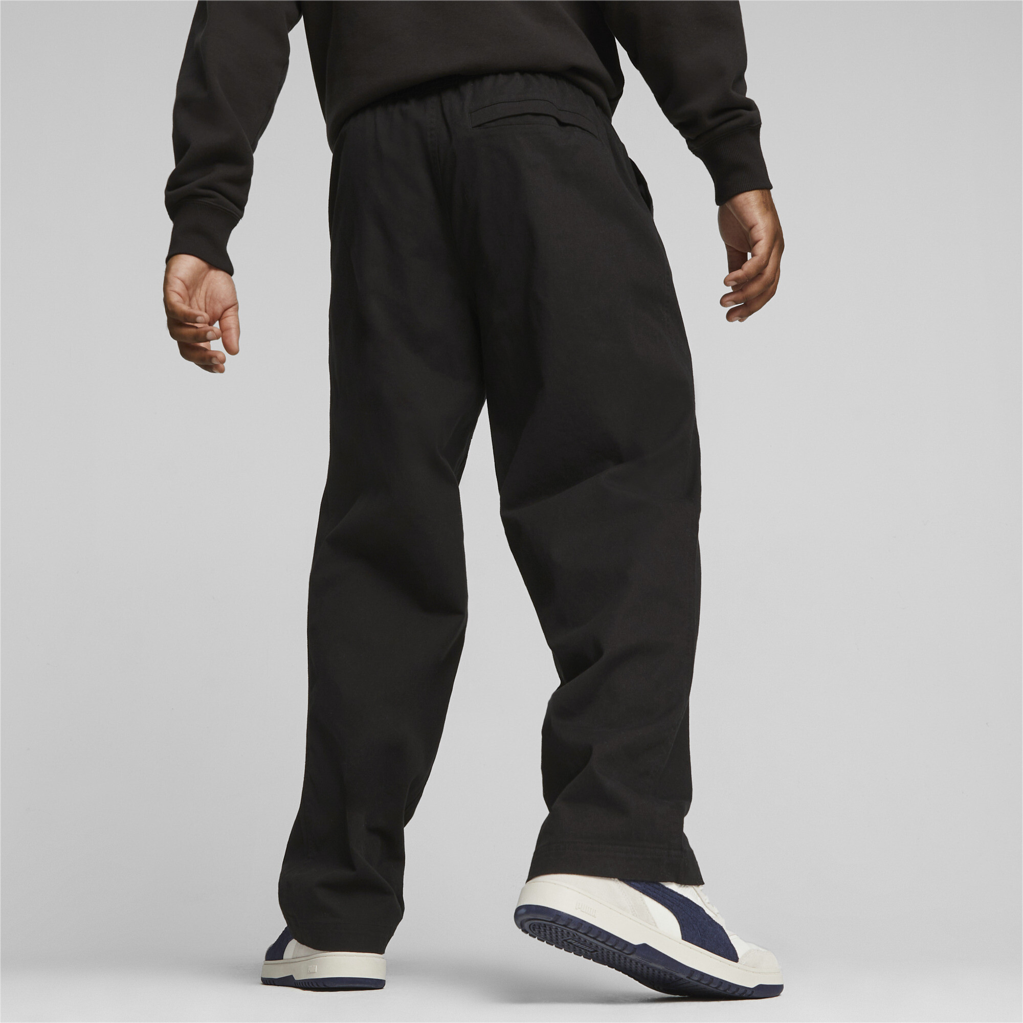 Men's PUMA BETTER CLASSICS Woven Sweatpants In 10 - Black, Size 2XL
