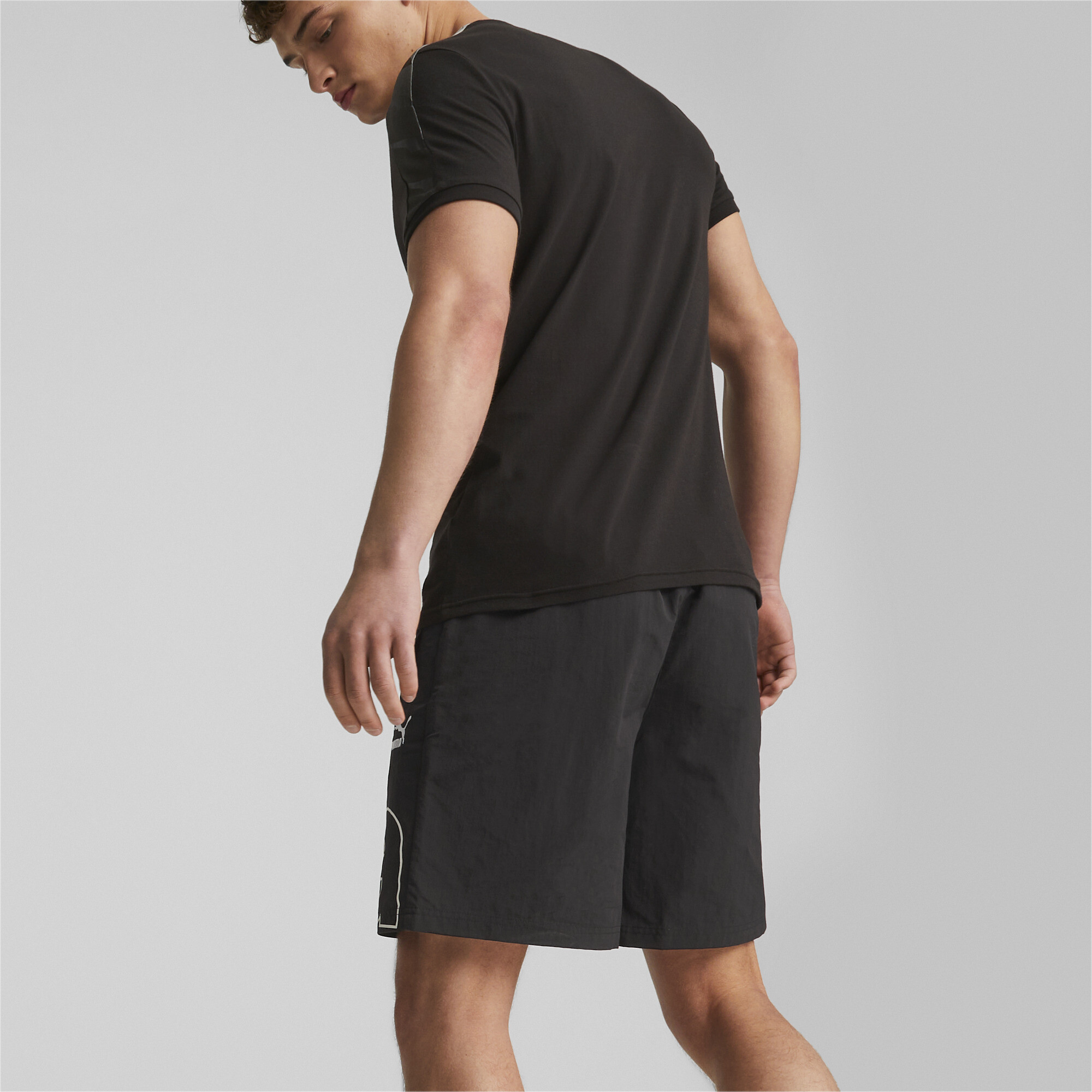 Men's PUMA TEAM Relaxed Shorts In Black, Size XS, Nylon