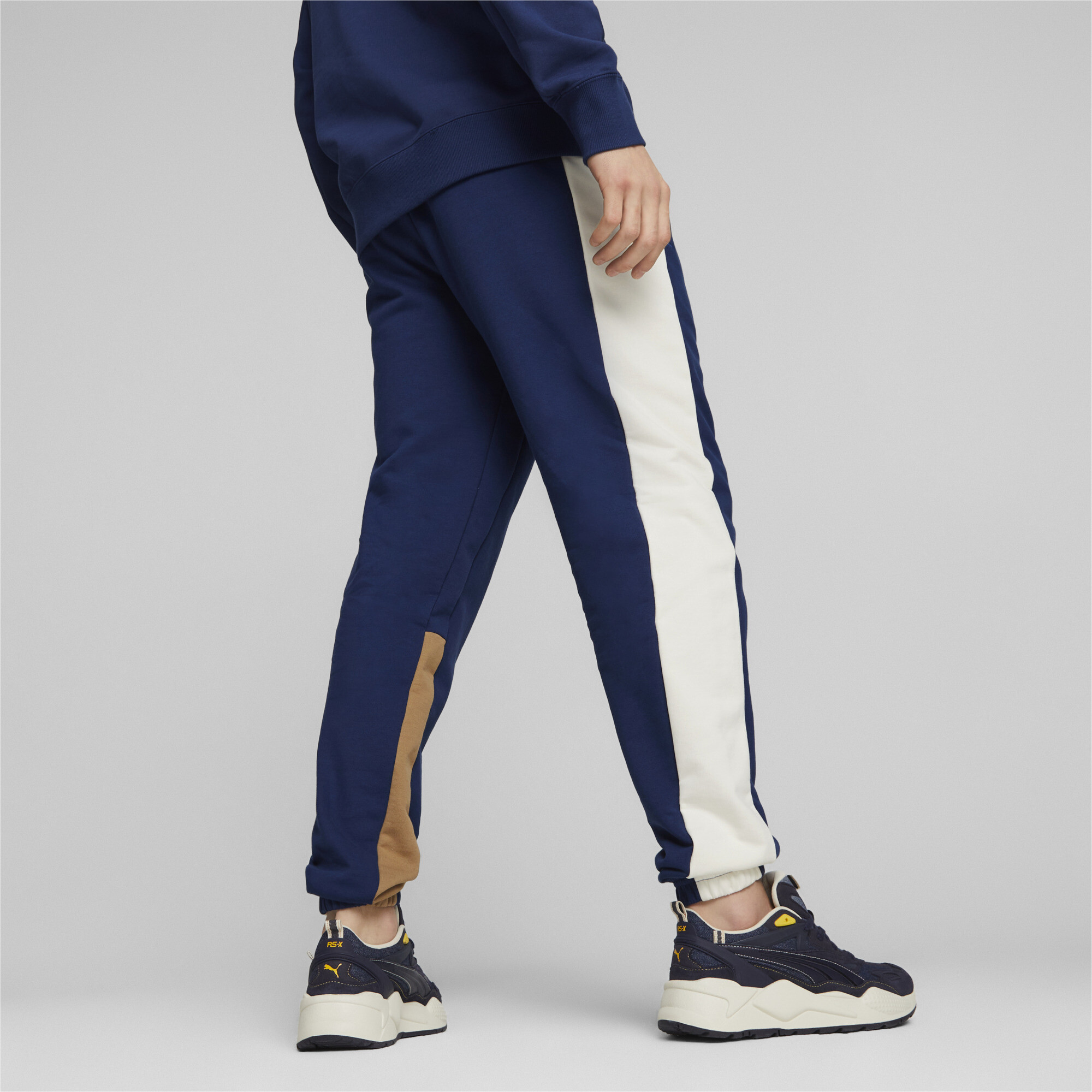 Men's Puma Classics Block's Sweatpants, Blue, Size XXL, Clothing