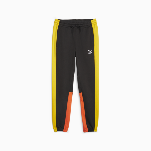Pantalones deportivos para hombre Classics Block, PUMA Black-Hot Heat, large-ARG