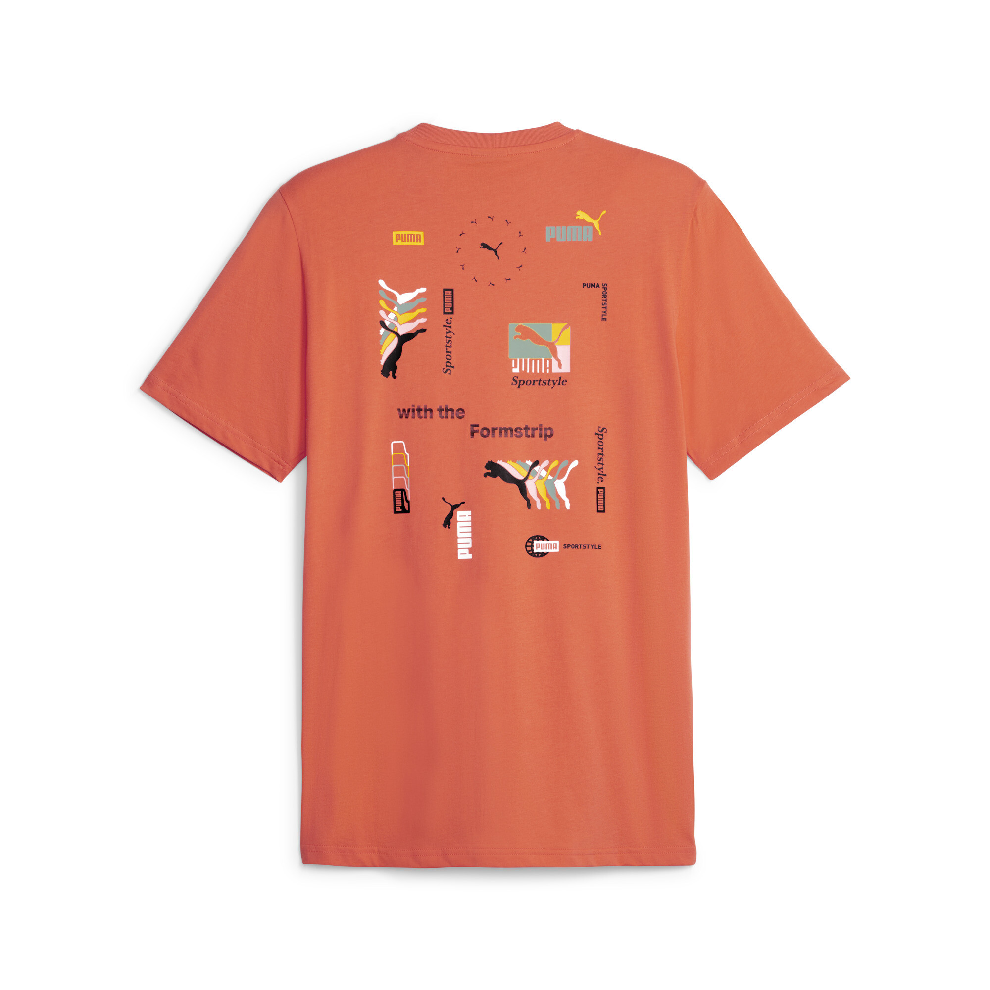 Men's PUMA Classics Brand Love T-Shirt In Orange, Size XS