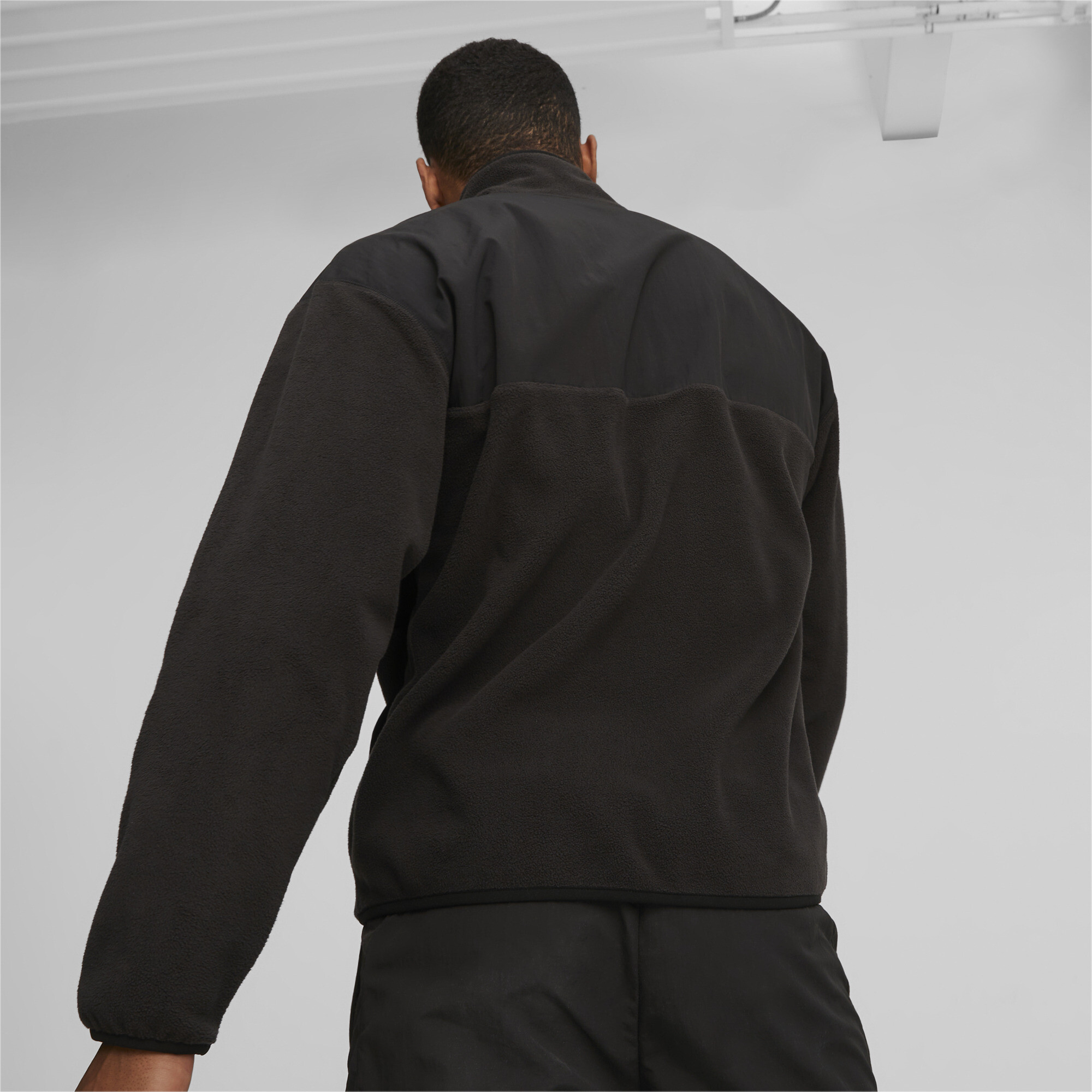Men's Puma CLASSICS UTILITY's Half-Zip Jacket, Black, Size XXL, Clothing