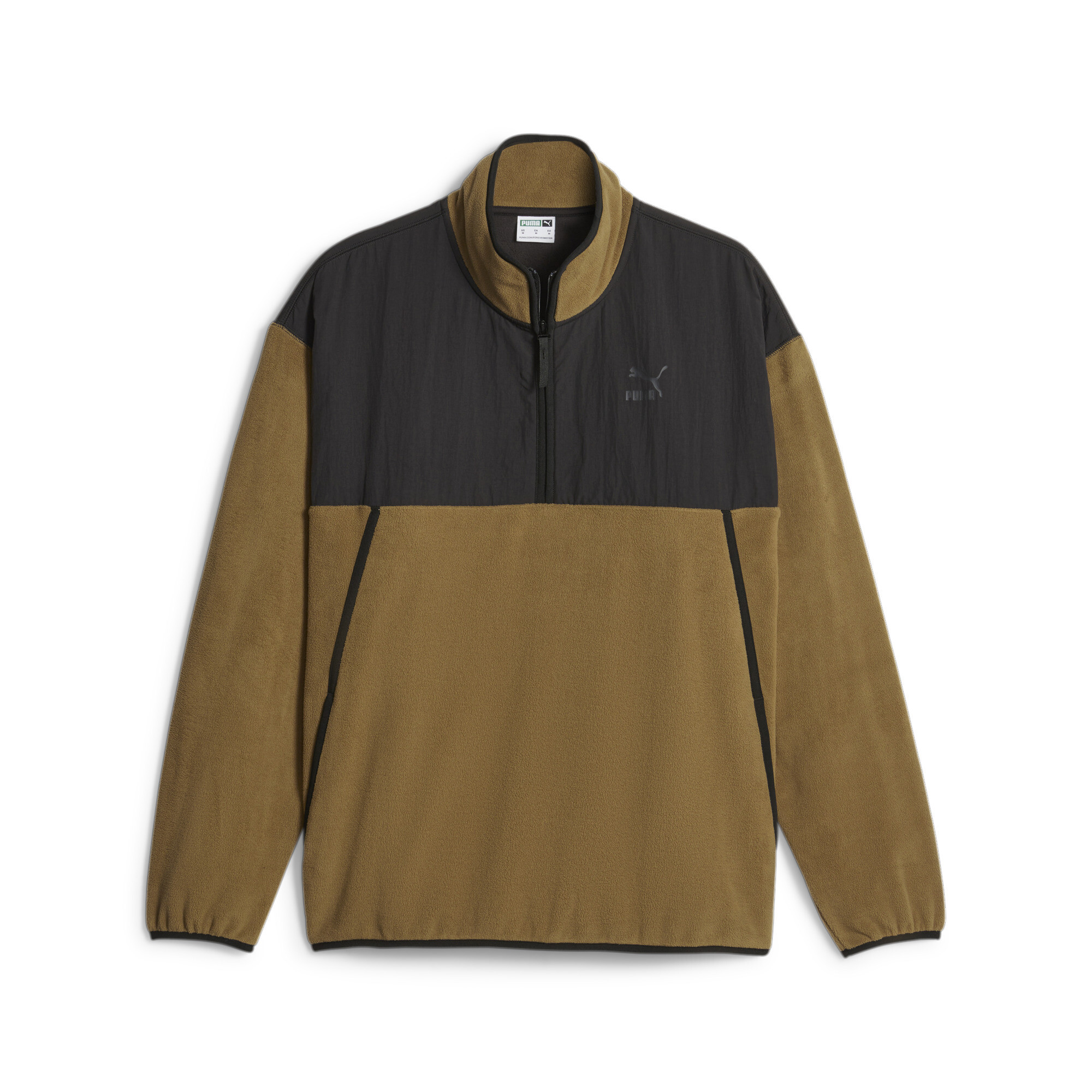 Men's Puma CLASSICS UTILITY's Half-Zip Jacket, Brown, Size M, Clothing